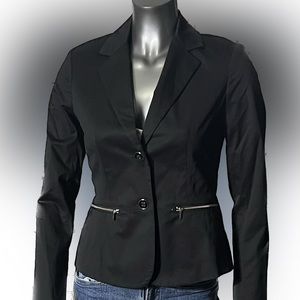 NWT New York & Company Black Button Front Blazer Jacket Size 2
